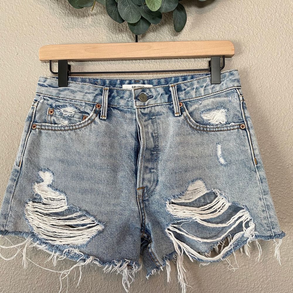 GRLFRND Helena High Rise Denim Shorts